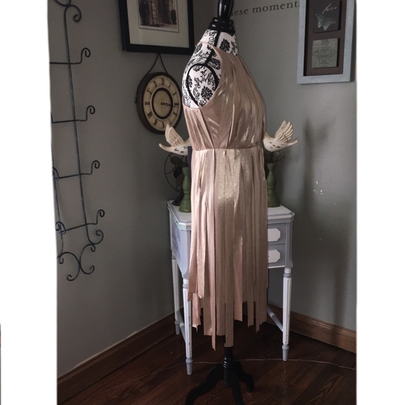 Halston Heritage Halter Fringed Dress women’s XS - Picture 4 of 8